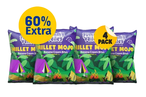 Millet Mojo Banana Cream Bites (Pack of 4)