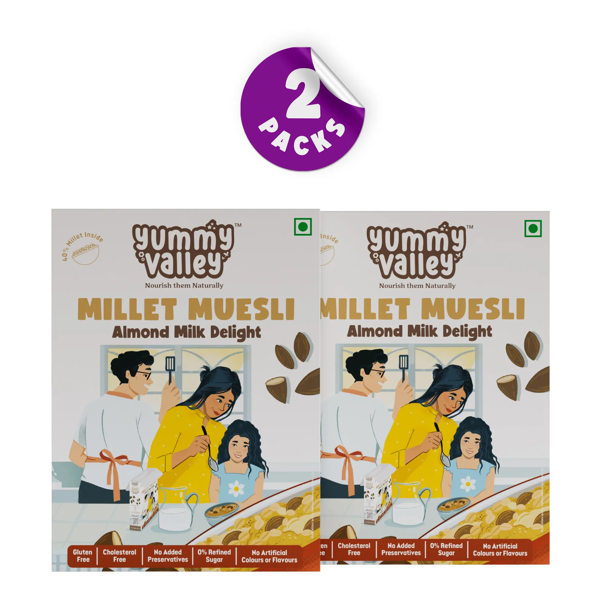 Millet Muesli - Almond Milk Delight ( Pack of 2)