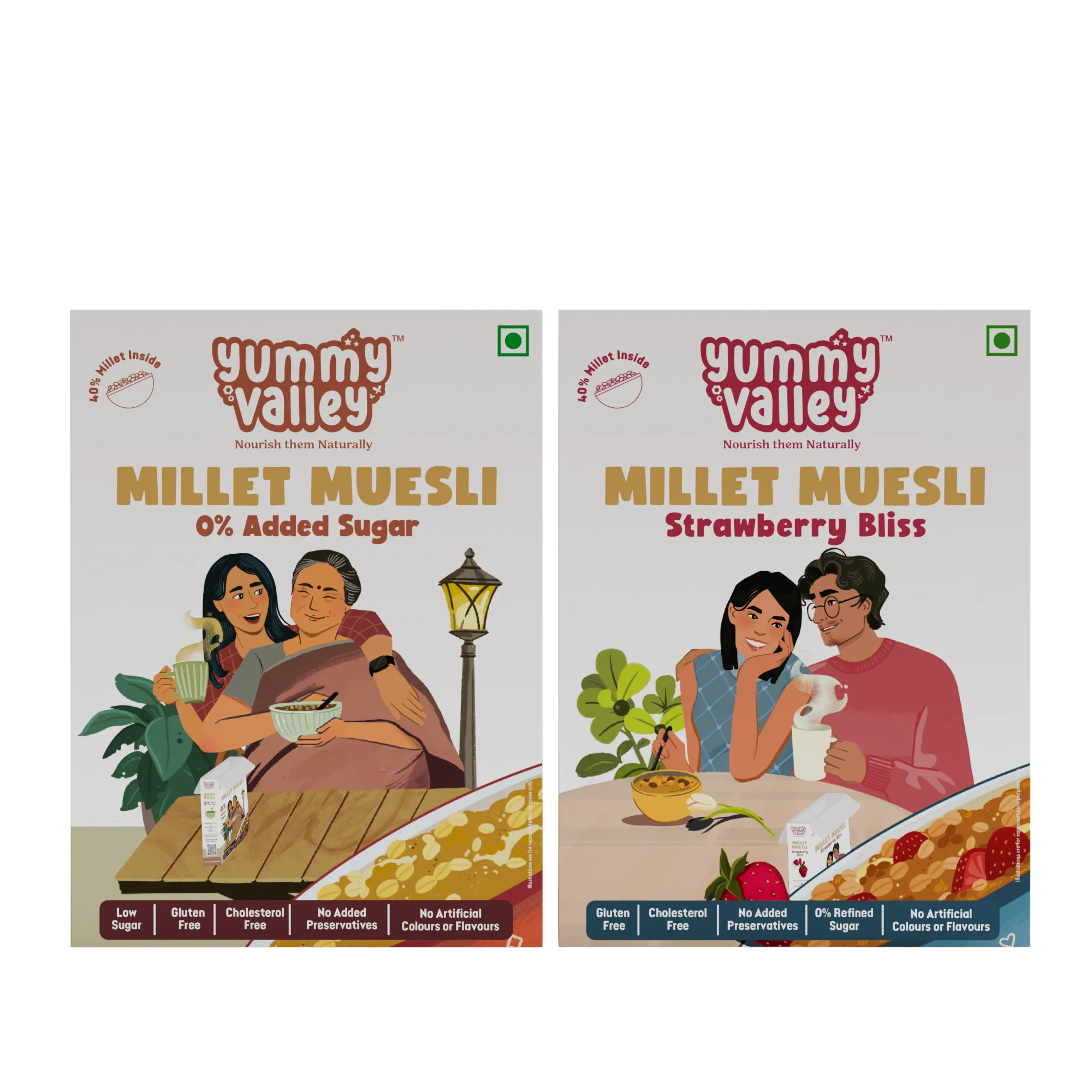 Strawberry + No Added Sugar Millet Muesli Combo